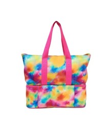 No Boundaries Beach Bag with Zip Bottom Cooler Multi Tie Dye Brand New!