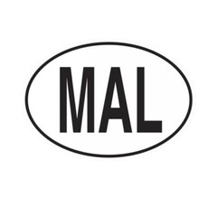 MAL Malaysia Country Code Oval Sticker