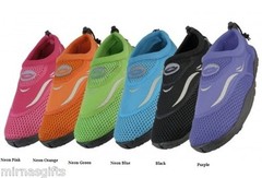Womens Slip On Water Aqua Shoes Socks Assorted Plus Neion Colors 5 6 7 8 9 10 11