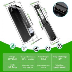 52V 48V 36V 10Ah/12.5Ah/15Ah/20Ah Ebike Lithium Battery For 200W-1800W Motor
