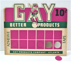 Vintage Gay Brand Adhesive Tape Display Card Atlanta Georgia Old Store Stock