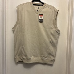 Nike Golf fit dry vest mens size Lg. beige pullover 100% polyester brand new