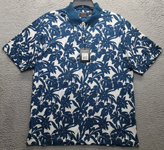 Greg Norman Golf Performance Polo Shirt Men’s L Multi Palm Leaf Collared Popover