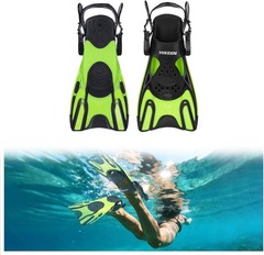 Snorkel Fins, Adjustable Swim Fins for Diving Snorkeling Unisex Adult and Youth
