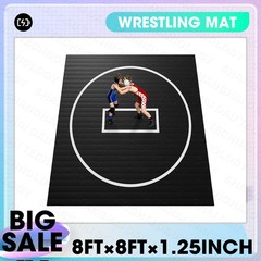 8’x 8′ Non-Slip Wrestling Mat for BJJ Jiu Jitsu MMA Tumbling Mat, Easy to Clean
