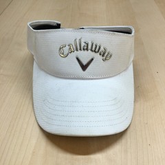 Callaway Golf Visor Hat Mens OSFA Hook Loop Strapback Stretch White Logo