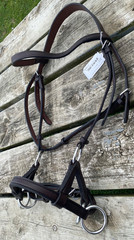 Tory large horse dark brown leather English training side pull w/reins US made