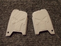Custom Grips for Sig Sauer P290, P290RS Carbon Fiber Pattern Skull Polar White