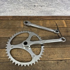 Vintage Stronglight Cottered Crankset Single Chainring Steel Road Bike 3 Arm