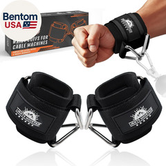 Adjustable Wrist Cuffs Neoprene Padded Straps for Cable Machines Strength Traini