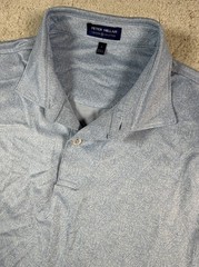 Peter Millar Men’s Polo Shirt Blue Crown Crafted Geometric Sz Large