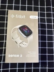 Fitbit Sense 2 Activity Tracker – Lunar White/Platinum Aluminum New Open Box