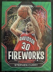 STEPHEN CURRY 2023/24 PANINI PRIZM DRAFT PICKS FIREWORKS GREEN WAVE PRIZM MINT