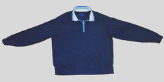 Pro Tour Men’s 1/4 Zip Pullover Shirt Long Sleeves With Blue Trim Med EUC