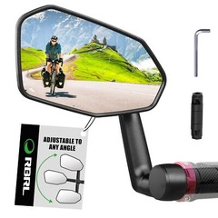 Extra Large 360° Adjustable Shatterproof Bicycle Mirror for E-Bike – Black