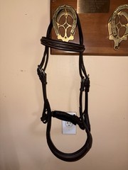 Free Ride Equestrian Fancy Stitch Ergonomic Bridle Havana, COB
