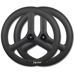20/22in 451 Carbon 3 Spokes Wheelset V Brake Tubeless Folding Bicycle Wheels