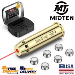 .38spl/.357mag Laser Bore Sight Sighter Red Dot BoreSighter w/Tin Case & Battery