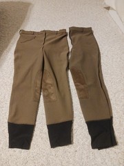 2 Pair TuffRider ladies Chocolate Brown English riding breeches size 32 New