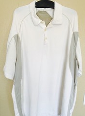 Nike Golf Dri-Fit Polo Shirt Men XXL Beige Mesh Short Sleeve Athletic Sport Tee