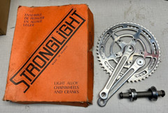 Vintage NOS Stronglight 99 Double Crankset 52-45t 86BCD 14×1.25 170mm with BB