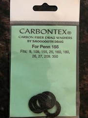 (4) PENN 155, 9, 109, 25, 160, 180, 209 & 350 CARBONTEX WASHERS W/BONUS DELRIN