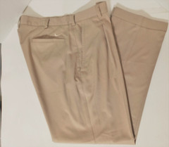 Nike Golf Dri Fit Swoosh Pleated Cuffed Polyester Khaki Pants Men’s Size 34 x 31