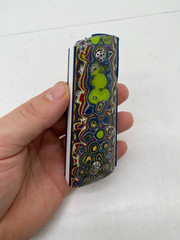 Corvette Fordite 1911 Grips Full Size LOOK! OOAK Pistol Handgun Grips Colorful