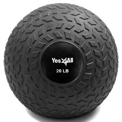 Yes4All 20Lb Slam Ball, Durable Sand Filled Workout Weight Ball, Black (Tread)