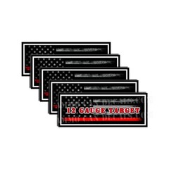 12 Gauge Target Ammo Can Decal Ammunition Box Sticker Red Line American Flag 5Pk