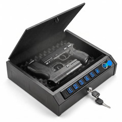 Heavy Duty Biometric Gun Safe for 1 Pistol Handgun Keypad Lock Security Case