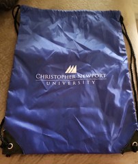 Christpher Newport University Drawstring Backpack Gym Waterproof Sack Blue Bag