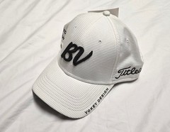 White BV Bob Vokey Design Titleist Tour Issue Sample Flex Fit Golf Hat L/XL 59CM