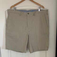 Polo Ralph Lauren Tan Khaki Stretch Classic Twill Chino Golf Shorts Mens Size 40