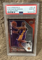 2009 UPPER DECK 3D NBA STARS #3D-JB KOBE BRYANT/MICHAEL JORDAN PSA 10