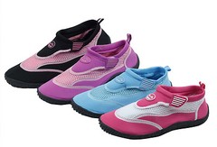 Women’s Water Shoes Aqua Socks Slip on Hook and Loop Exercise Pool Yoga 4 Colors
