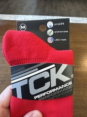 TCK Performance Socks SCARLET | WHITE | NAVY Medium Made In USA