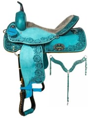 Premium Leather Western Horse Saddle Tack Set Size 14″ to 18″ Inches