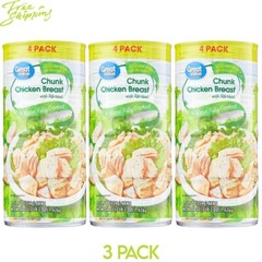Great Value Chunk Chicken Breast, 12.5 Ounce Can (4 Count) New, 3 Pack