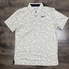 Nike Dri-FIT Golf Polo Shirt Men’s Medium Beige Camouflage Short Sleeve