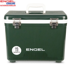 Engel 19 Qt Leak-Proof Airtight Hard Cooler Dry Box Lunchbox w/ Tray