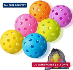 FASIUCHOI 6 Pack Pickle Ball with 40 Holes, Pickleballs High Durability, Outdoor