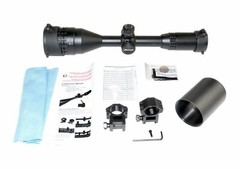 3-9X50 Rifle Scope w Rings, Mil Dot, Front AO, Sunshade, US Warranty + US Seller