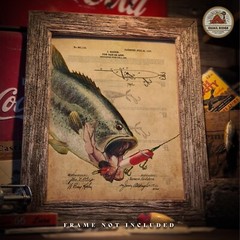 Vintage Heddon Fishing Lure Patent Art Print Largemouth Bass Fish Wall Decor