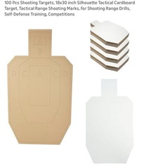 100 Pcs Shooting Targets 18×30’’ Silhouette Cardboard Tactical