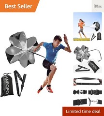 Running Speed Training 56″ Parachute with Adjustable Strap, Free Carry Bag. S…