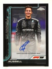 2025 Topps Chrome F1 George Russell Autograph Auto Black 10/10 #CAC-RUS Bookend