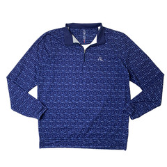 Rhoback Shirt Mens M Medium Blue Texan Performance Quarter Zip Pullover Golf