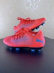 PUMA Youth Soccer Cleats Red/Blue Studded Shoes US Size 2.5C