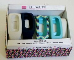 B-FIT WATCH INTERCHANGEABLE FITNESS TRACKER NWB SET OF 4 SILICONE BANDS